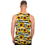 Sunflower Striped Pattern Print Men's Tank Top