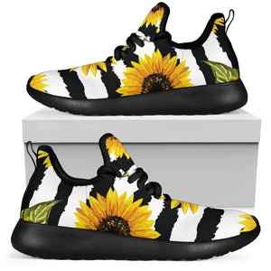 Sunflower Striped Pattern Print Mesh Knit Shoes GearFrost