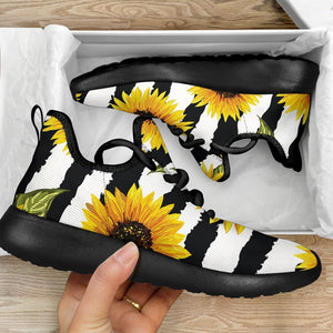 Sunflower Striped Pattern Print Mesh Knit Shoes GearFrost