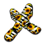 Sunflower Striped Pattern Print Muay Thai Shin Guard