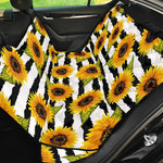 Sunflower Striped Pattern Print Pet Car Back Seat Cover