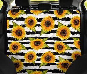 Sunflower Striped Pattern Print Pet Car Back Seat Cover