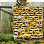 Sunflower Striped Pattern Print Quilt
