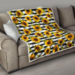 Sunflower Striped Pattern Print Quilt