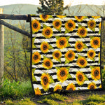 Sunflower Striped Pattern Print Quilt