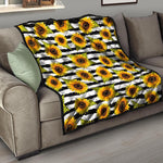 Sunflower Striped Pattern Print Quilt