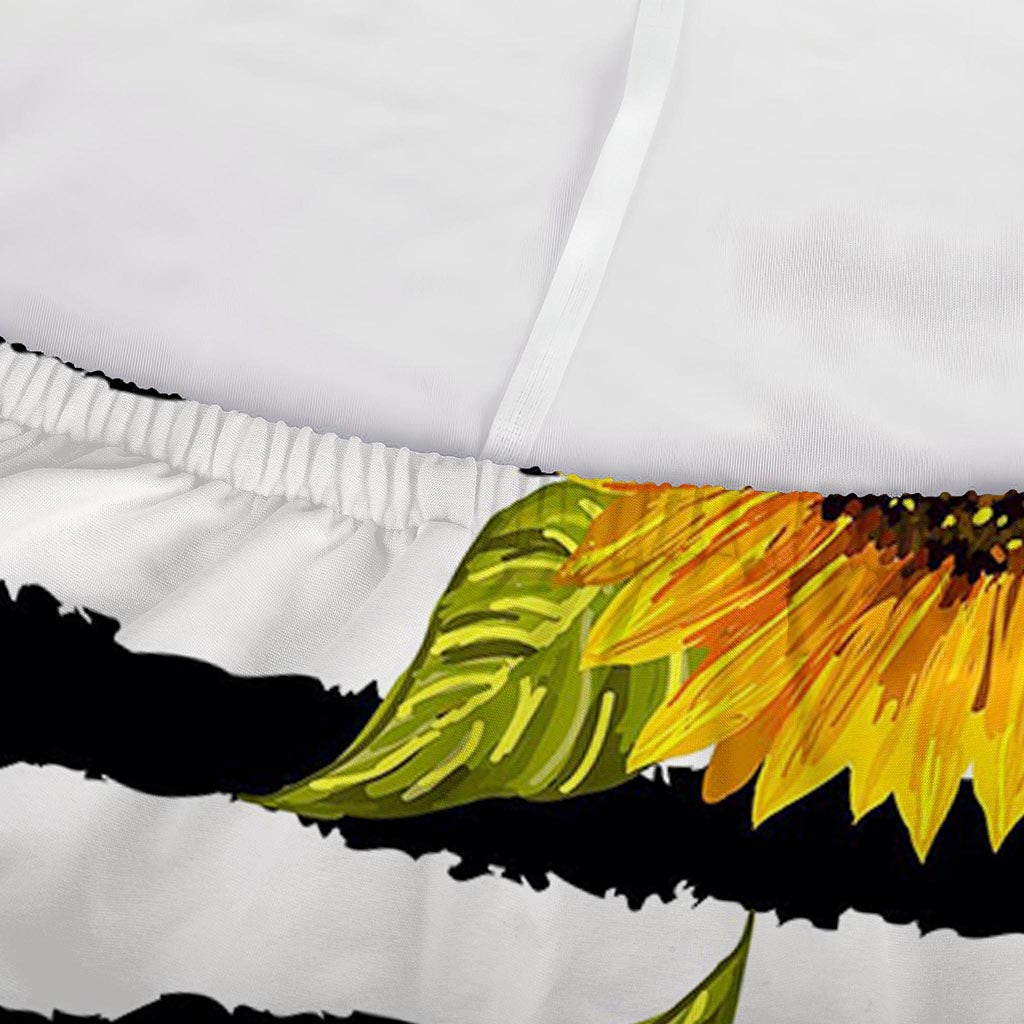Sunflower Striped Pattern Print Sofa Cover