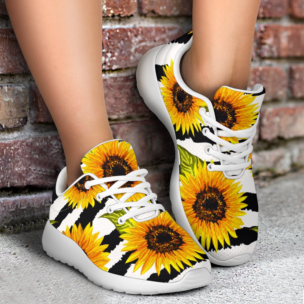 Sunflower Striped Pattern Print Sport Shoes GearFrost