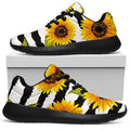 Sunflower Striped Pattern Print Walking Shoes