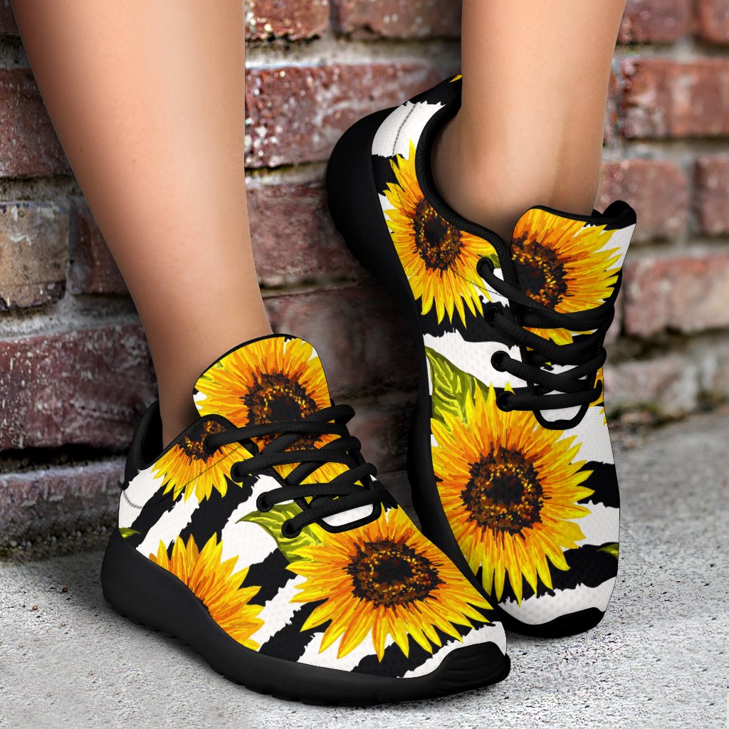 Sunflower Striped Pattern Print Sport Shoes GearFrost