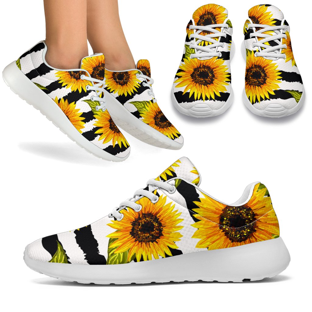 Sunflower Striped Pattern Print Sport Shoes GearFrost