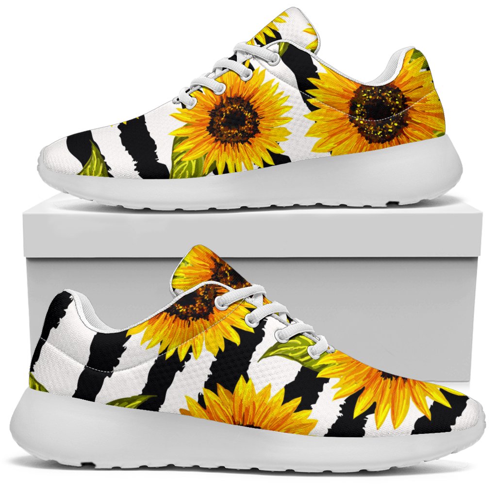 Sunflower Striped Pattern Print Sport Shoes GearFrost