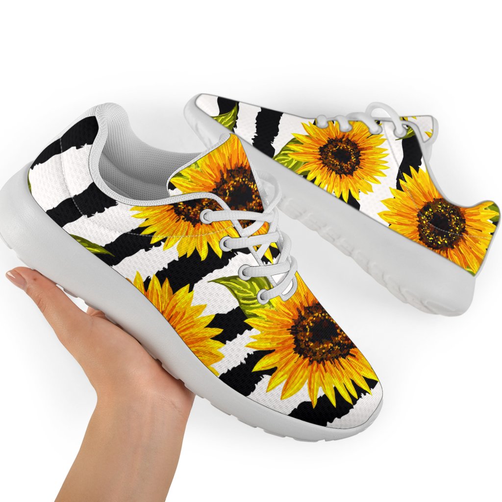 Sunflower Striped Pattern Print Sport Shoes GearFrost