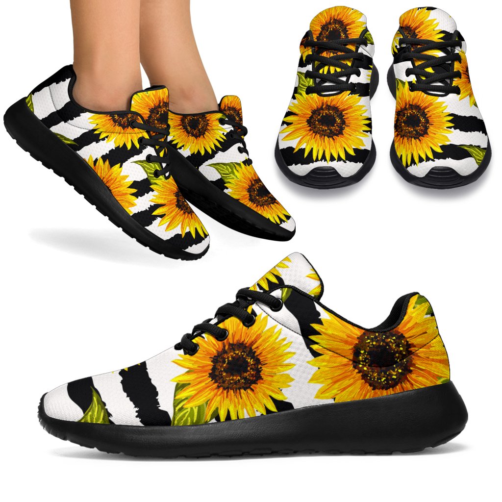 Sunflower Striped Pattern Print Sport Shoes GearFrost