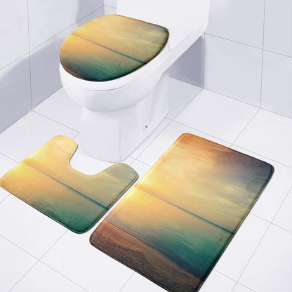 Sunrise Beach Print 3 Piece Bath Mat Set