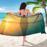 Sunrise Beach Print Beach Sarong Wrap