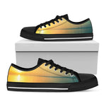Sunrise Beach Print Black Low Top Shoes