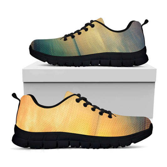 Sunrise Beach Print Black Sneakers