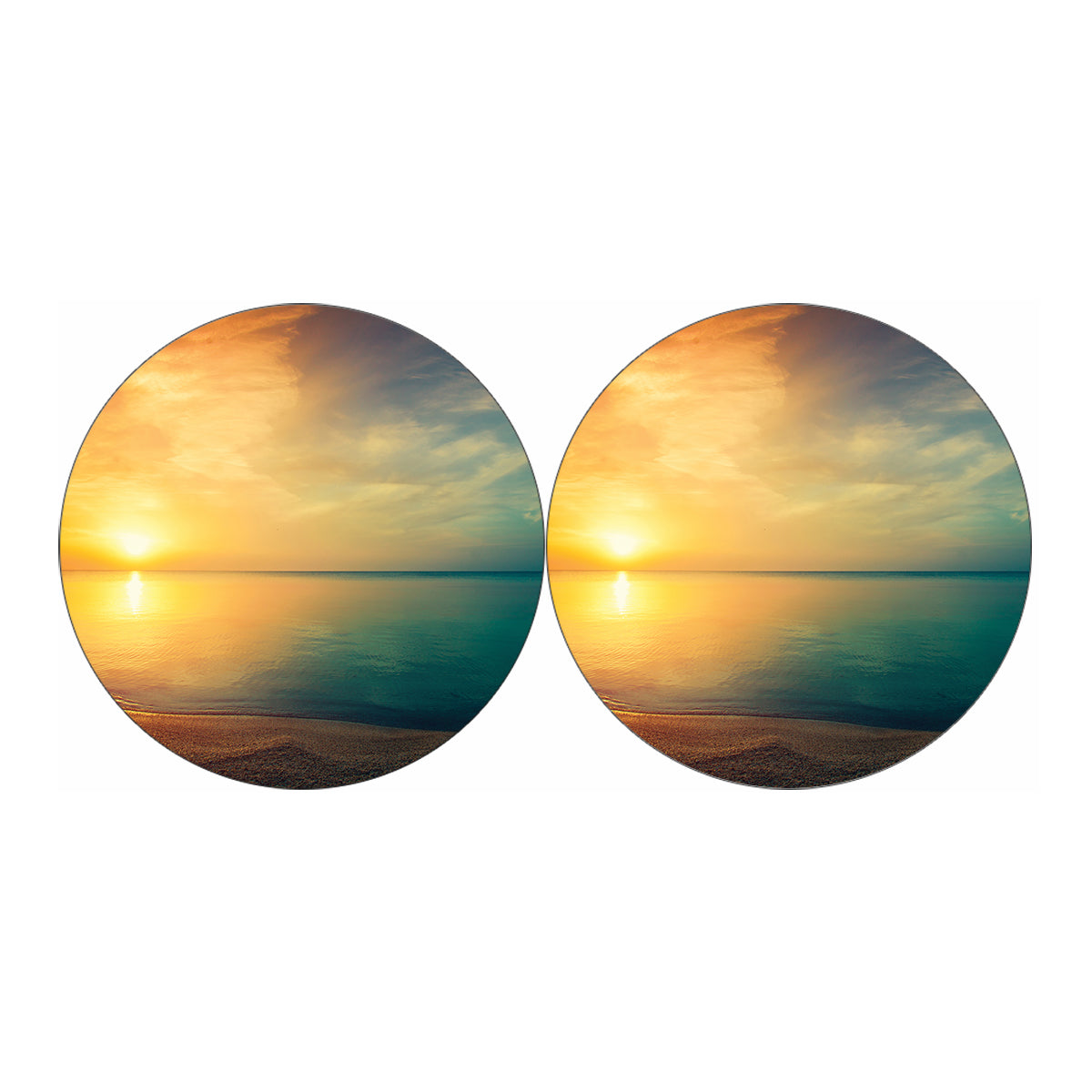 Sunrise Beach Print Car Coasters
