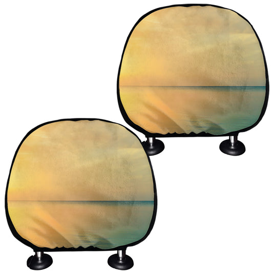 Sunrise Beach Print Car Headrest Covers