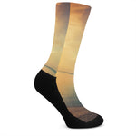 Sunrise Beach Print Crew Socks