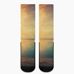 Sunrise Beach Print Crew Socks