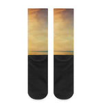 Sunrise Beach Print Crew Socks