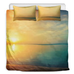 Sunrise Beach Print Duvet Cover Bedding Set