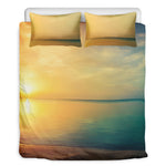 Sunrise Beach Print Duvet Cover Bedding Set
