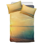 Sunrise Beach Print Duvet Cover Bedding Set
