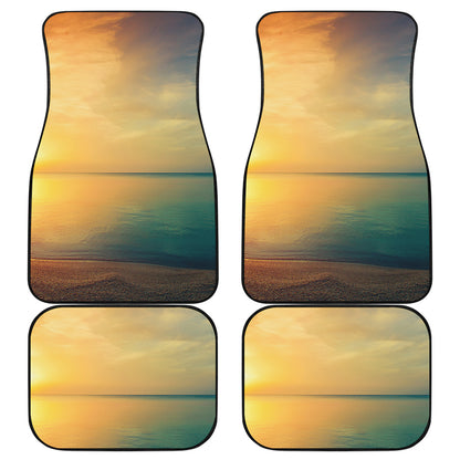 Sunrise Beach Print Front and Back Car Floor Mats
