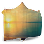 Sunrise Beach Print Hooded Blanket