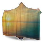 Sunrise Beach Print Hooded Blanket