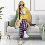 Sunrise Beach Print Hooded Blanket