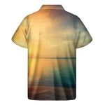 Sunrise Beach Print Men's Short Sleeve Shirt