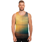 Sunrise Beach Print Men's Tank Top