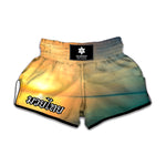 Sunrise Beach Print Muay Thai Boxing Shorts