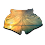 Sunrise Beach Print Muay Thai Boxing Shorts
