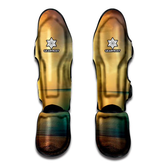 Sunrise Beach Print Muay Thai Shin Guard