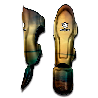 Sunrise Beach Print Muay Thai Shin Guard