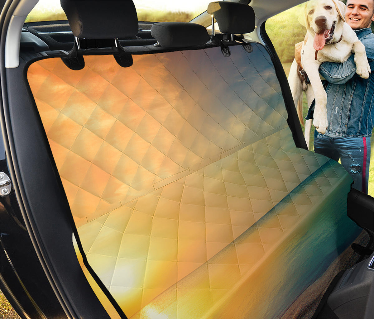 Sunrise Beach Print Pet Car Back Seat Cover
