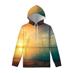 Sunrise Beach Print Pullover Hoodie