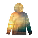 Sunrise Beach Print Pullover Hoodie