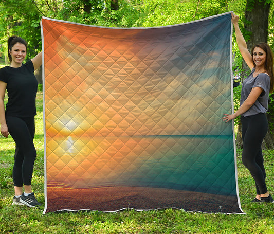 Sunrise Beach Print Quilt