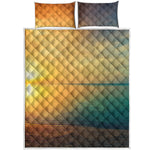 Sunrise Beach Print Quilt Bed Set