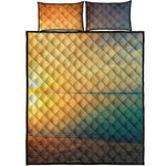 Sunrise Beach Print Quilt Bed Set