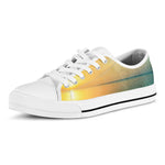Sunrise Beach Print White Low Top Shoes