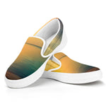 Sunrise Beach Print White Slip On Shoes