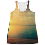 Sunrise Beach Print Women's Racerback Tank Top