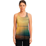 Sunrise Beach Print Women's Racerback Tank Top